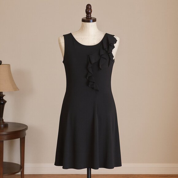 Elle Dresses & Skirts - Elle Ruffled Little Black Dress Size XS